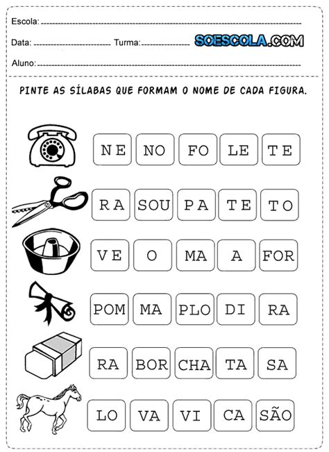 atividades de alfabetização 1 ano para imprimir